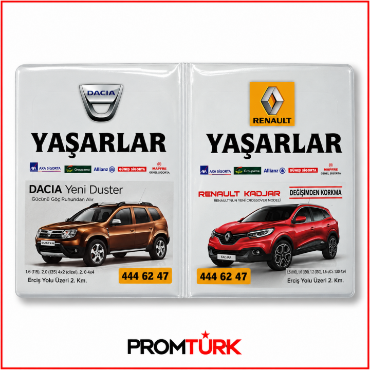 Beyaz Tam Renk Ofset Baskılı Promosyon Ruhsat Kabı